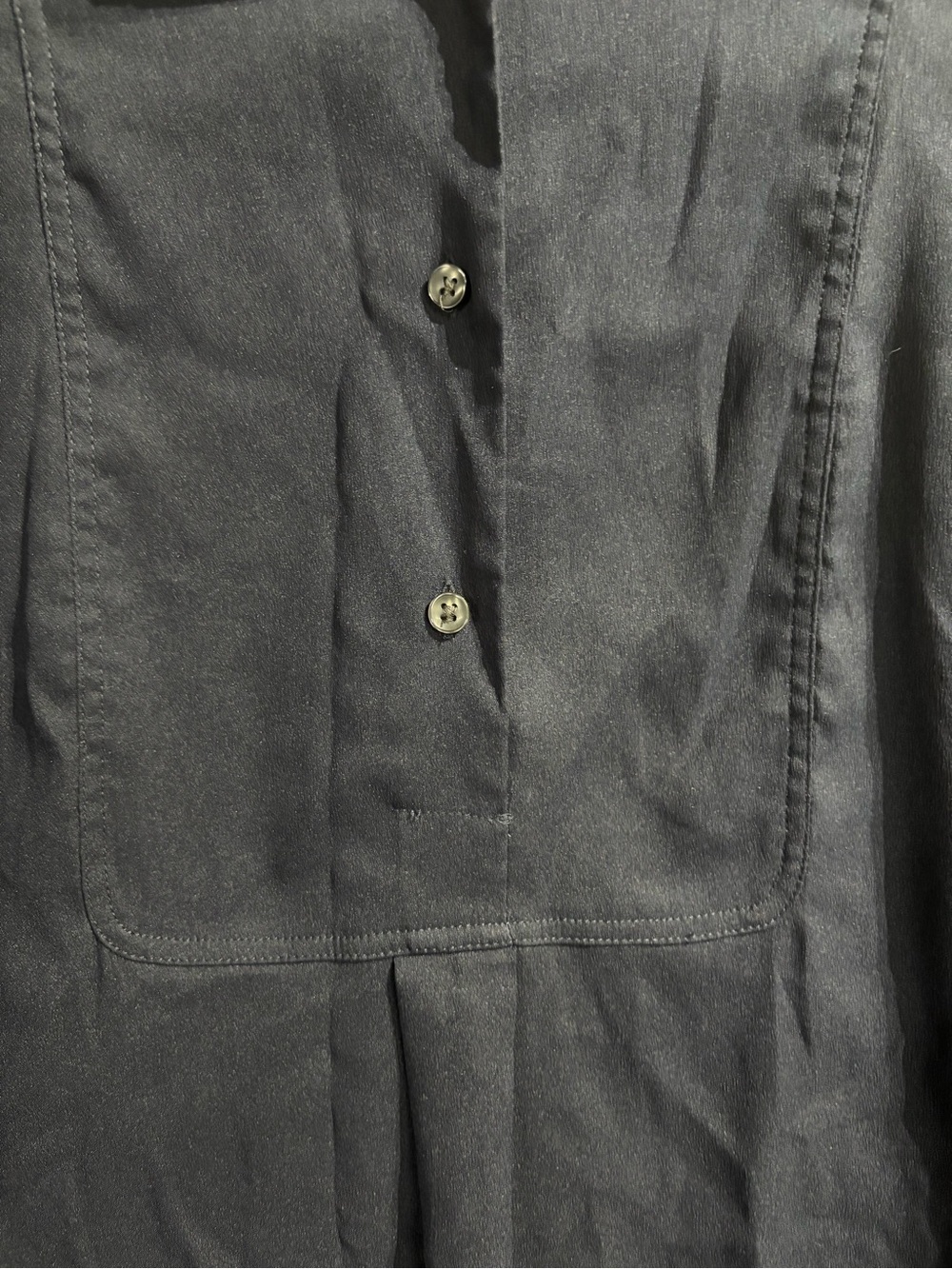 Ann Taylor Navy Blouse Small Button Front Work Top Women - Picture 3 of 9